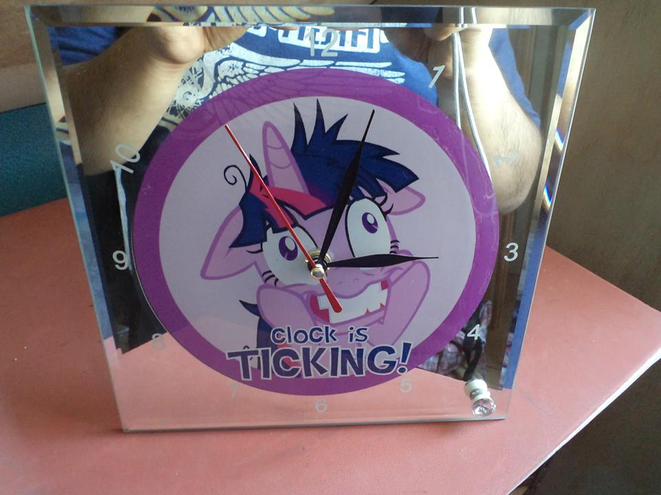 544919 safe, artisttotoroxvi, twilight sparkle, g4, clock, clock is ticking, irl, photo