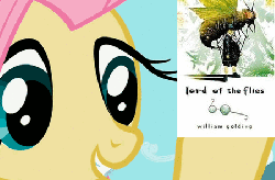 Size: 450x296 | Tagged: safe, fluttershy, g4, animated, book, female, lord of the flies, the coral island