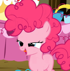 Size: 458x466 | Tagged: safe, pinkie pie, g4, bedroom eyes, female, filly, foal, messy mane, solo