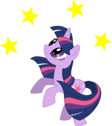 Size: 3411x3818 | Tagged: safe, artist:spuntikllp, twilight sparkle, pony, unicorn, g4, female, looking up, mare, simple background, smiling, solo, stars, transparent background