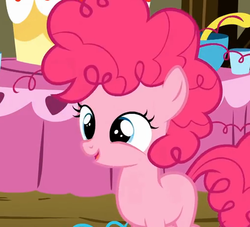 Size: 509x463 | Tagged: safe, screencap, pinkie pie, earth pony, pony, g4, the cutie mark chronicles, cute, diapinkes, female, filly, messy mane, open mouth, solo