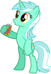 Size: 3000x4305 | Tagged: safe, artist:scourge707, lyra heartstrings, pony, unicorn, g4, drink, female, mare, simple background, slurm, solo, transparent background