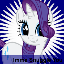 Size: 323x323 | Tagged: safe, rarity, g4, female, imma snuggle you, meta, solo, spoilered image joke