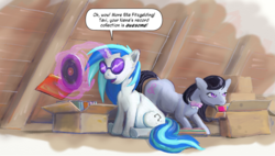 Size: 762x433 | Tagged: safe, artist:capt_hairball, dj pon-3, octavia melody, vinyl scratch, g4, duo, ella fitzgerald