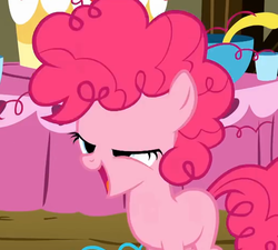 Size: 513x461 | Tagged: safe, screencap, pinkie pie, g4, my little pony: friendship is magic, the cutie mark chronicles, female, filly, foal, messy mane, solo