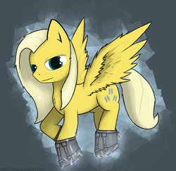 Size: 1644x1596 | Tagged: safe, artist:makc-hunter, oc, oc only, oc:psychoshy, pegasus, pony, fallout equestria, fallout equestria: project horizons, female, mare, pegasus oc, power hoof, solo, wings