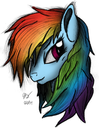 Size: 1486x1914 | Tagged: safe, artist:ancientowl, rainbow dash, g4, female, solo, traditional art
