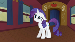 Size: 1366x768 | Tagged: safe, screencap, rarity, g4, over a barrel, female, solo