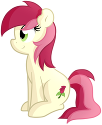 Size: 1386x1699 | Tagged: safe, artist:furrgroup, roseluck, earth pony, pony, g4, female, mare, profile, simple background, sitting, smiling, solo, white background