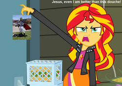 Size: 1016x720 | Tagged: safe, sunset shimmer, equestria girls, g4, my little pony equestria girls, dakari king mykan, exploitable meme, female, meme, solo, sunset is disgusted