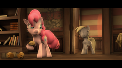 Size: 1920x1080 | Tagged: safe, artist:kiotaro, derpy hooves, pinkie pie, pegasus, pony, g4, 3d, female, gmod, mare, muffin