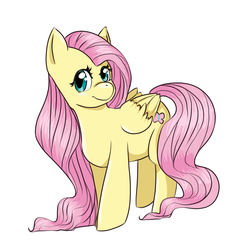 Size: 1000x1000 | Tagged: safe, artist:lyllisa, fluttershy, pegasus, pony, g4, female, mare, simple background, smiling, solo, white background