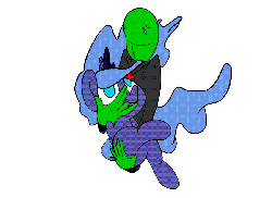 Size: 1100x800 | Tagged: safe, artist:olympic tea bagger, princess luna, oc, oc:anon, pony, g4, /mlp/, animated, cute, filly, holding a pony, le wiggly pony man, lunabetes, simple background, white background, wiggly