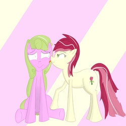 Size: 1600x1600 | Tagged: safe, artist:furfez, daisy, flower wishes, roseluck, g4, duo, licking