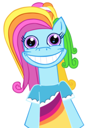 Size: 1247x1806 | Tagged: safe, artist:katequantum, rainbow dash, rainbow dash (g3), g3, g3.5, g4, faic, female, nightmare fuel, simple background, smiling, solo, transparent background, vector