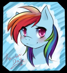 Size: 891x964 | Tagged: safe, artist:arrhythmical, rainbow dash, g4, female, portrait, solo