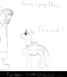 Size: 613x706 | Tagged: safe, artist:scouthiro, pony, unicorn, 30 minute art challenge, harry potter, harry potter (series), magic, ponified, rubeus hagrid