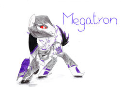 Size: 1055x757 | Tagged: safe, artist:speedfeather, pony, megatron, ponified, solo, transformers, transformers prime