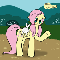 Size: 1000x1000 | Tagged: safe, artist:marindashy, angel bunny, fluttershy, g4