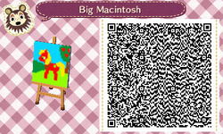 Size: 400x240 | Tagged: safe, big macintosh, earth pony, pony, g4, 3ds, animal crossing, apple tree, male, portrait, qr code, stallion