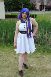 Size: 500x747 | Tagged: safe, artist:purpleduckie, rarity, human, g4, anime north, anime north 2012, convention, cosplay, irl, irl human, measuring tape, photo, solo