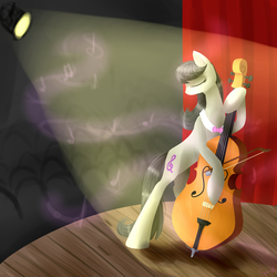 Size: 2800x2800 | Tagged: safe, artist:alicjaspring, octavia melody, g4, cello, female, music, musical instrument, solo, stage