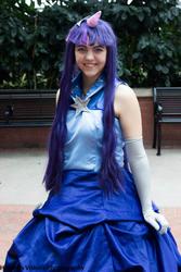 Size: 1366x2048 | Tagged: safe, artist:starsofcassiopeia, twilight sparkle, human, g4, clothes, convention, cosplay, dress, evening gloves, gala dress, irl, irl human, katsucon, katsucon 2013, photo, solo, twilight sparkle's first gala dress