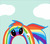 Size: 1280x1138 | Tagged: safe, artist:joycall6, rainbow dash, g4, female, pun, rainbow, solo, wat