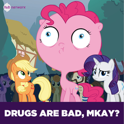 Size: 551x550 | Tagged: safe, edit, screencap, ace point, amethyst star, carrot top, golden harvest, pinkie pie, sparkler, g4, simple ways, airhead, facial hair, inflated head, inflation, male, mkay, moustache, mr mackey, reference, south park