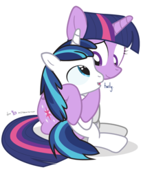 Size: 720x880 | Tagged: safe, artist:dm29, shining armor, twilight sparkle, alicorn, pony, g4, age regression, colt, colt shining armor, cute, duo, female, julian yeo is trying to murder us, male, mare, role reversal, shining adorable, simple background, transparent background, twilight sparkle (alicorn), younger