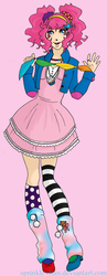 Size: 672x1726 | Tagged: safe, artist:sprinkle-chan, pinkie pie, human, g4, female, humanized, leg warmers, light skin, magic trick, solo