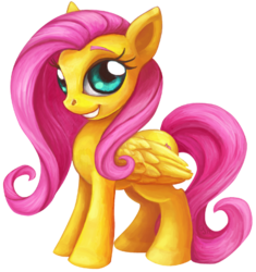 Size: 506x538 | Tagged: safe, artist:gingerfoxy, fluttershy, pegasus, pony, g4, female, mare, simple background, smiling, solo, transparent background