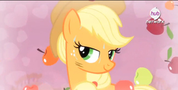 Size: 1680x854 | Tagged: safe, screencap, applejack, earth pony, pony, g4, simple ways, female, love, mare, solo