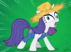 Size: 471x346 | Tagged: safe, screencap, rarity, g4, simple ways, derp, female, i love being covered in mud, insanity, rarihick, rarisnap, solo, tail, tail hole
