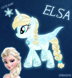 Size: 1004x1077 | Tagged: safe, artist:doragoon, elsa, frozen (movie), ponified