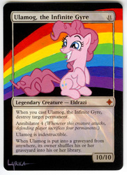 Size: 436x600 | Tagged: safe, artist:lyricaray, pinkie pie, g4, magic the gathering, xk-class end-of-the-world scenario