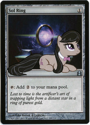 Size: 435x600 | Tagged: safe, artist:lyricaray, octavia melody, g4, artifact, female, magic the gathering, sol ring, solo