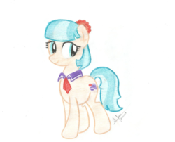 Size: 1280x1035 | Tagged: safe, artist:acuario1602, coco pommel, g4, female, solo, traditional art