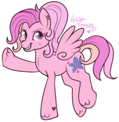 Size: 433x443 | Tagged: safe, artist:lulubell, hidden treasure, pegasus, pony, g3, female, simple background, solo, transparent background