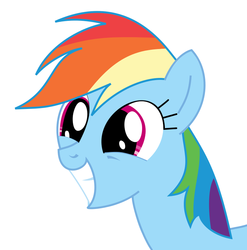 Size: 770x780 | Tagged: safe, artist:iloverainbowdashie, rainbow dash, pegasus, pony, g4, cute, dashabetes, female, grin, mare, simple background, smiling, solo, squee, teeth, vector, white background