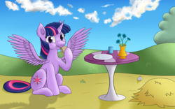 Size: 1920x1200 | Tagged: safe, artist:legalbrief, twilight sparkle, alicorn, pony, g4, eating, female, mare, sandwich, solo, twilight sparkle (alicorn)