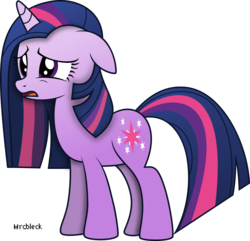 Size: 4025x3884 | Tagged: safe, artist:mrcbleck, twilight sparkle, g4, alternate hairstyle, female, high res, sad, simple background, solo, transparent background, twilight snapple, twilimena, vector