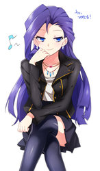 Size: 578x990 | Tagged: dead source, safe, artist:re_ghotion, rarity, human, g4, clothes, ear piercing, earring, female, humanized, jewelry, miniskirt, music notes, necklace, piercing, simple background, skirt, solo, stockings, thigh highs, thigh socks, white background