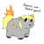 Size: 700x700 | Tagged: safe, artist:buwwito, derpy hooves, fluffy pony, pegasus, pony, g4, female, fire, fluffyderpy, mare, solo