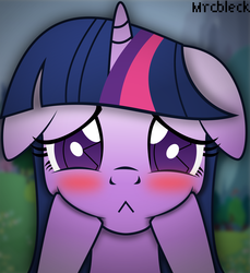 Size: 3296x3591 | Tagged: safe, artist:mrcbleck, twilight sparkle, g4, blushing, cheeks, cute, female, solo