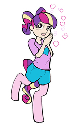 Size: 470x815 | Tagged: safe, artist:daily, oc, oc only, oc:venus, satyr, female, heart, offspring, parent:oc:anon, parent:princess cadance, simple background, solo, white background