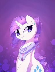 Size: 2000x2588 | Tagged: safe, artist:joyfulinsanity, rarity, pony, unicorn, g4, clothes, female, scarf, solo