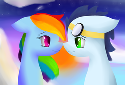 Size: 1280x870 | Tagged: safe, artist:annaslolart, rainbow dash, soarin', g4, female, male, ship:soarindash, shipping, straight