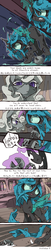 Size: 1000x4881 | Tagged: safe, artist:kolshica, queen chrysalis, star swirl the bearded, g4, ball and chain, comic, harmless-chryssii, injured, japanese, magic, translation, tumblr