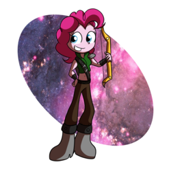 Size: 5502x5408 | Tagged: safe, artist:fj-c, pinkie pie, equestria girls, g4, absurd resolution, archer, belly button, bow (weapon), fantasy, fantasy class, female, midriff, solo